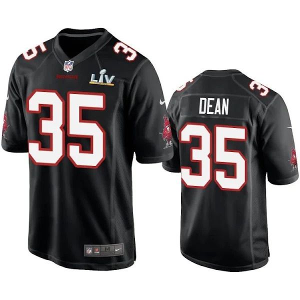 Men Tampa Bay Buccaneers #35 Jamel Dean Nike Black Super Bowl LV Game NFL Jersey->tampa bay buccaneers->NFL Jersey
